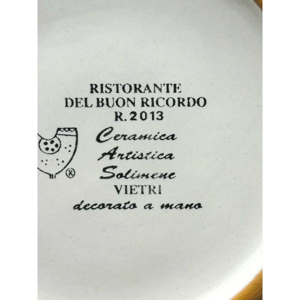 Buon Ricordo Plate Solimene Vietri Ristorante Enoteca Del Duca Wild Boar 2013